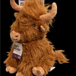 Multipet. Soft Plush Highland Cow Toy - Rusty Brown (NWT)